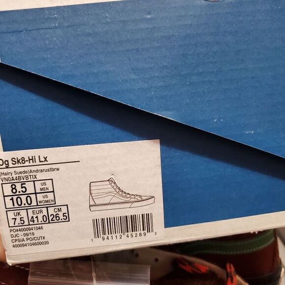 VANS OG MENS SZ 8.5 SK8-HI LX HAIRY SUEDE RUSSET BROWN VN0A4BVBTIX SNEAKERS - Picture 13 of 14
